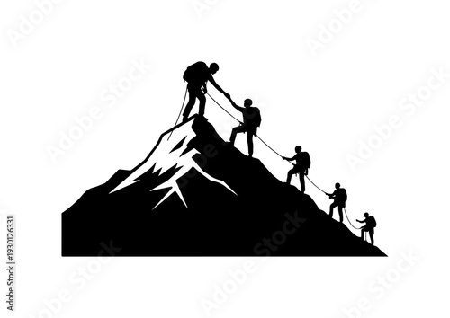 Team Climbing Mountain Together