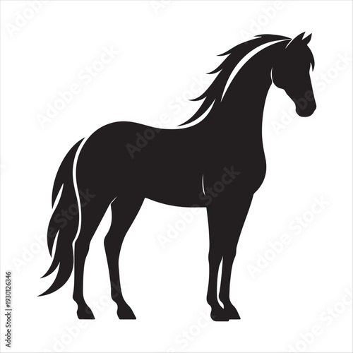 Horse  abstract silhouette clip art logo design concept illustration idea