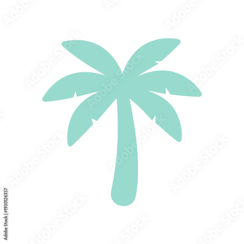 Filled Palm Tree with Fronds Vector Icon for Web Interface