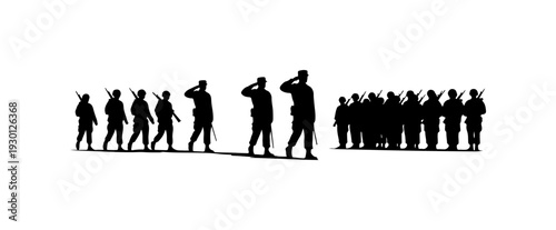 Military Marching Band Silhouettes