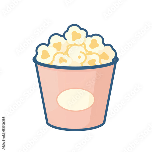 Filled Popcorn Bucket with Dots Vector Icon for App UI
