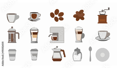 Line Art Coffee Icons Vector Set for Cafes and Coffee Branding