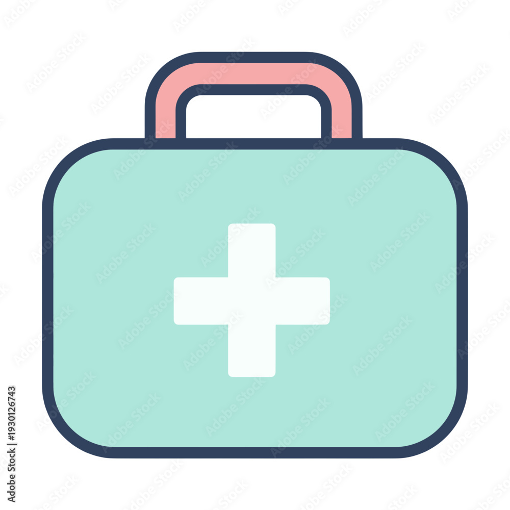 Obraz premium First Aid Kit Medical App Icon for Mobile Interface