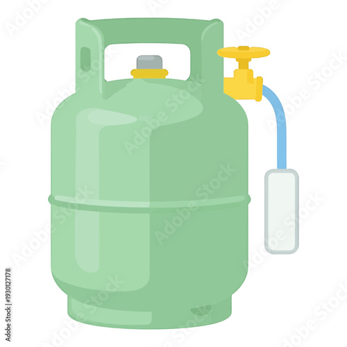 Green Propane Gas Cylinder 3d Icon for App UI