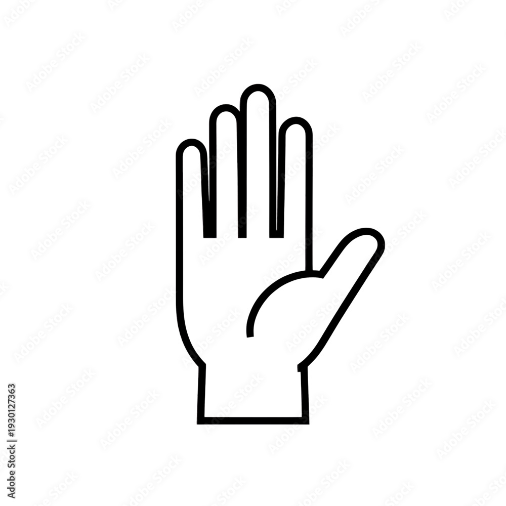 Obraz premium Hand Gesture Stop Outline UI Icon for App Interface