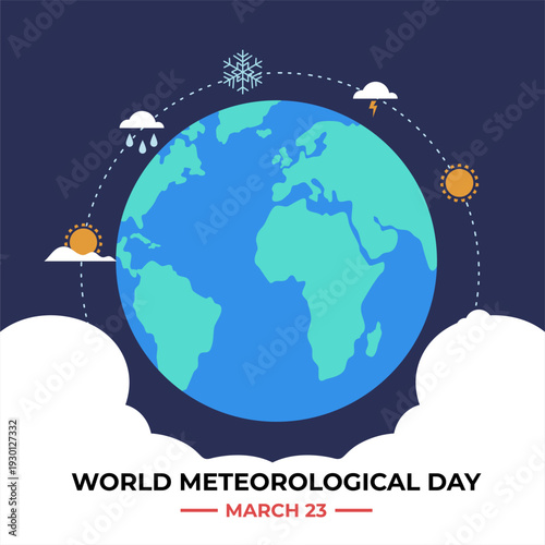 World meteorological day flyer