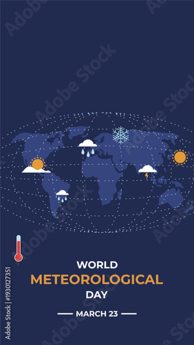 World meteorological day flyer