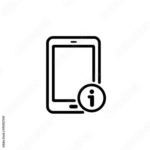 Information Icon with Smartphone Outline for Mobile Interface
