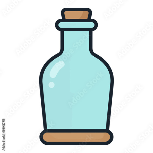 Light Blue Message in Bottle Icon for App UI