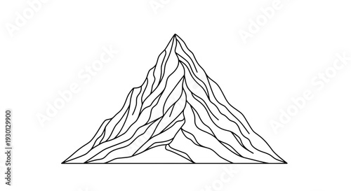 Minimalist Mountain Peak Outline - Geometric Landscape Vector Art