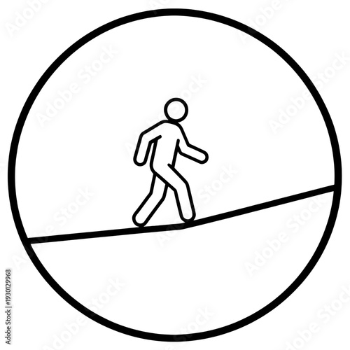 Walking Person Line Icon for Mobile Interface
