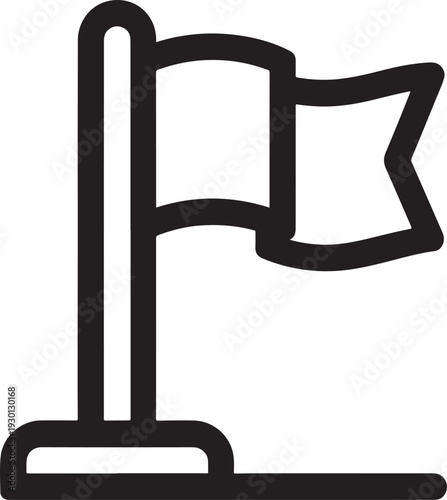 Half mast flag icon symbolizing remembrance and national memorial observance