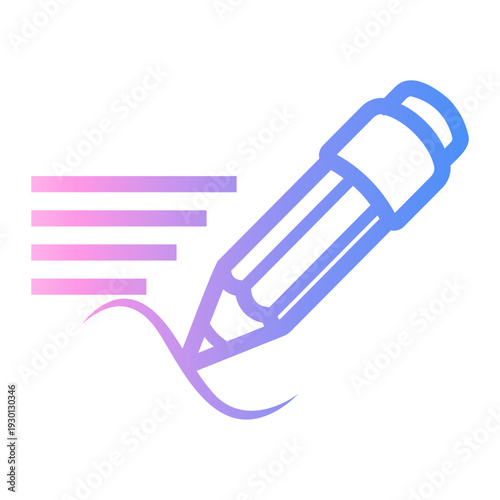 writing Line Gradient Icon