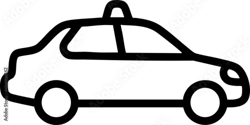 Taxi Cab Car Line Icon. Urban Transportation Symbol.