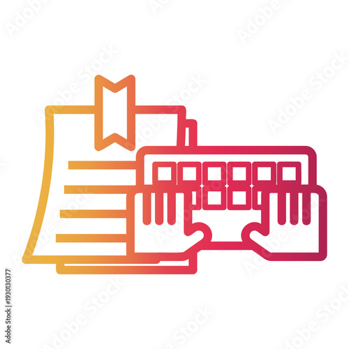 copywriting Line Gradient Icon