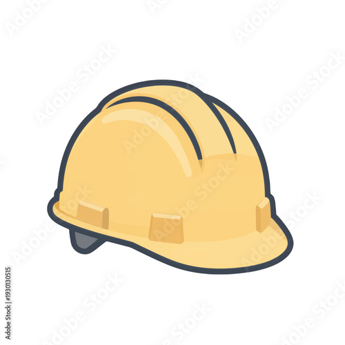 Yellow Construction Hard Hat 3D Icon for Safety App UI