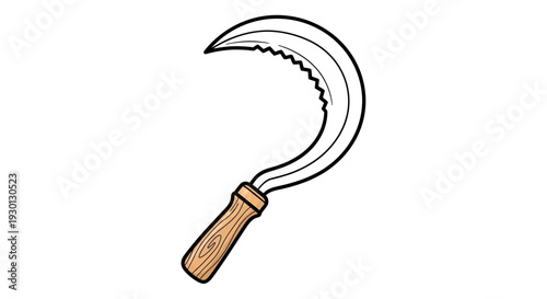 Handheld Serrated Sickle Tool for Harvesting Crops and Gardening