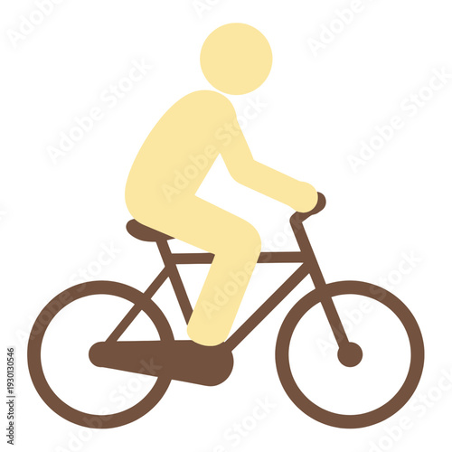Yellow Filled Cyclist Riding Bike UI Icon for App Interface