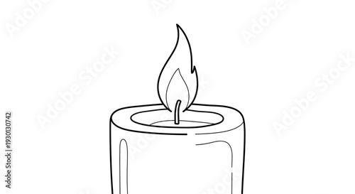 Simple line art drawing of a lit candle