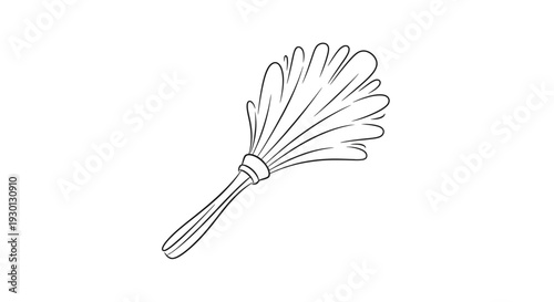 Simple outline drawing of a feather duster