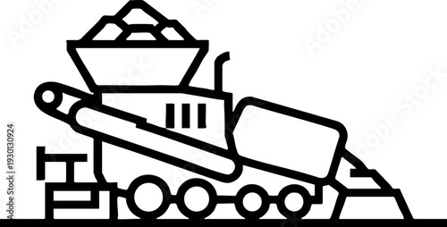 Stone Crusher Machine Icon for Construction and Aggregate Industry