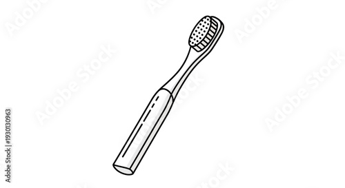 Simple outline toothbrush for daily dental hygiene icon