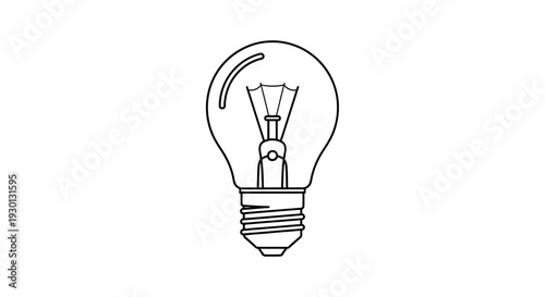 Classic Incandescent Light Bulb Outline - Symbol of Ideas and Innovation