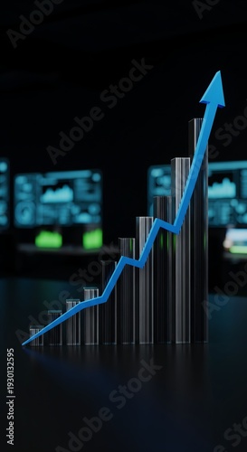 Stock Market Graph on Digital Screen – Real-Time Trading Data and Financial Growth Chart