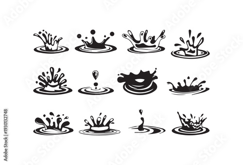 Splashing Symphony: A collection of stylized water droplets create dynamic and expressive visual patterns.