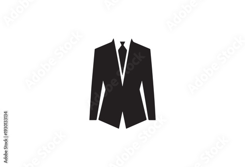 Sophisticated Suit Silhouette: An elegant monochrome depiction of a classic suit, embodying refined professionalism and timeless style.