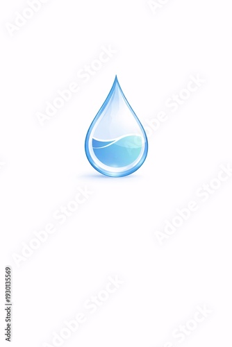 Minimal Water Drop 3D Illustration for World Water Day Environmental Awareness Campaign and Sustainability Concept