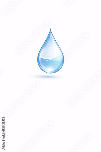 Realistic Blue Water Drop Minimal Illustration for World Water Day Clean Water and Environmental Protection Concept