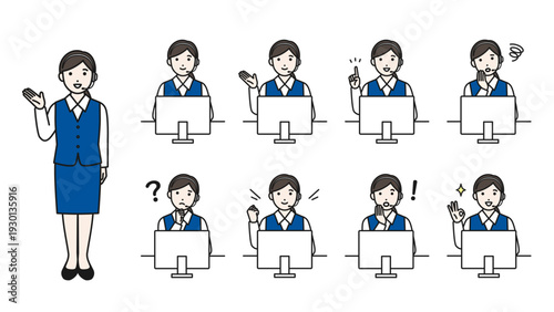 オペレーター女性セット