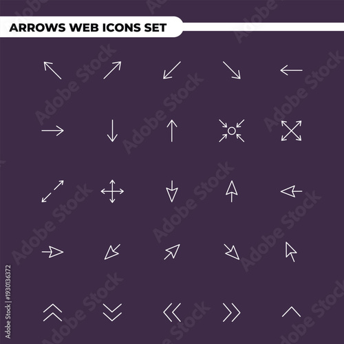 Vector illustration UI Arrows Web Icons Set