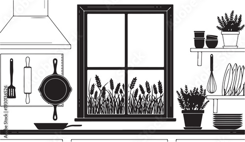 farmhouse kitchen wall decor design featuring rustic typography and cozy country-style elements.