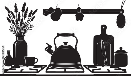 farmhouse kitchen wall decor design featuring rustic typography and cozy country-style elements.