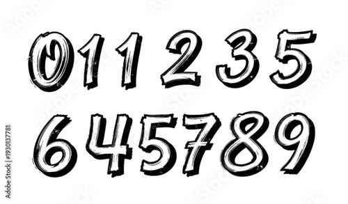 A vector graphic illustration of handwritten numbers on a white background