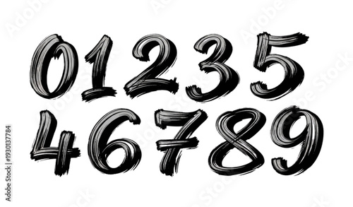 A hand-drawn illustration of black numbers on a white background