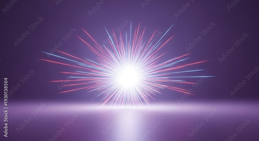 Fototapeta premium abstract light burst, energy explosion, digital art, purple background