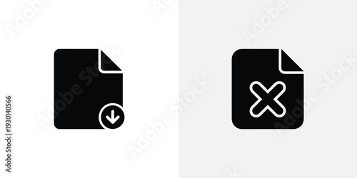 Black file with download and delete symbols file download symbol
