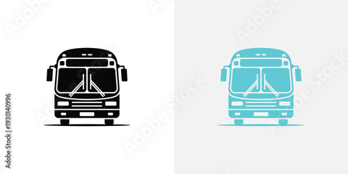 Bus in black and cyan colors vehicle transportation