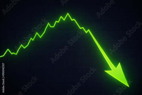 Neon business graph chart icon animation background. Neon business growth concept. Success concept. Profit growing icon animation. Graphs, data and economic growth for population decline