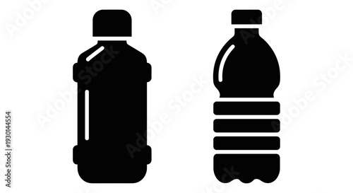 Comparison of two different types of plastic beverage containers Vector, illustration