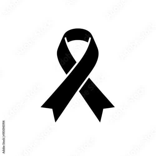 Black Outline Awareness Ribbon UI Icon for App Interface