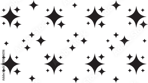 Sparkling Stars and Twinkles Seamless Pattern Elements