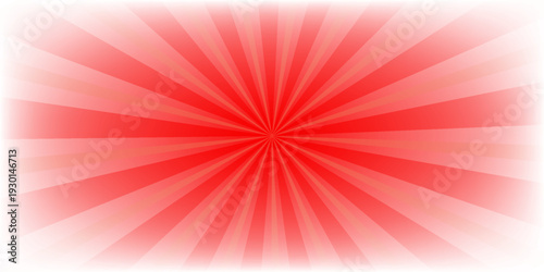 Retro red background with vintage circus sunburst. Psychedelic colorful swirl poster, abstract pattern in 70s carnival style. Hypnotic sunburst vector illustration.