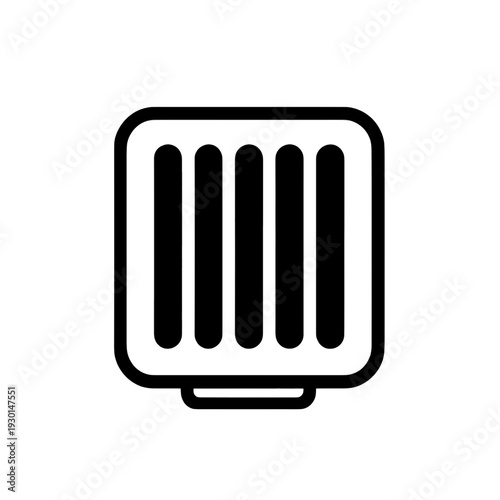 Filled Grill Pan Cooking App Icon for Mobile Interface