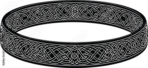 Intricate Celtic Knot Circular Frame Design