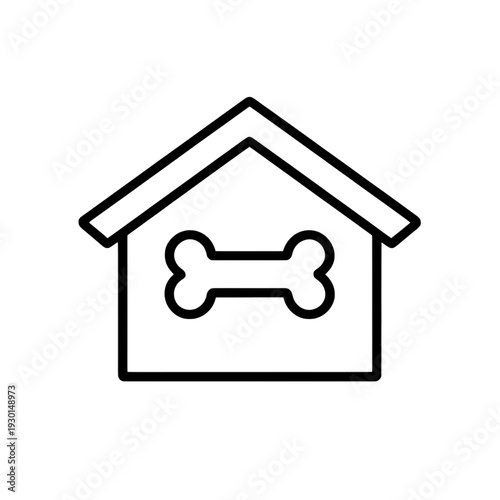 House With Bone Pet Shelter UI Icon for App Interface