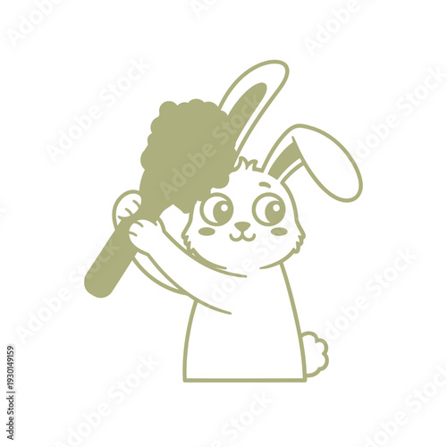 Cute Bunny with Hair Brush